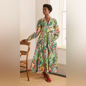 Boden Amelia Cotton Maxi Dress in Tropical Print